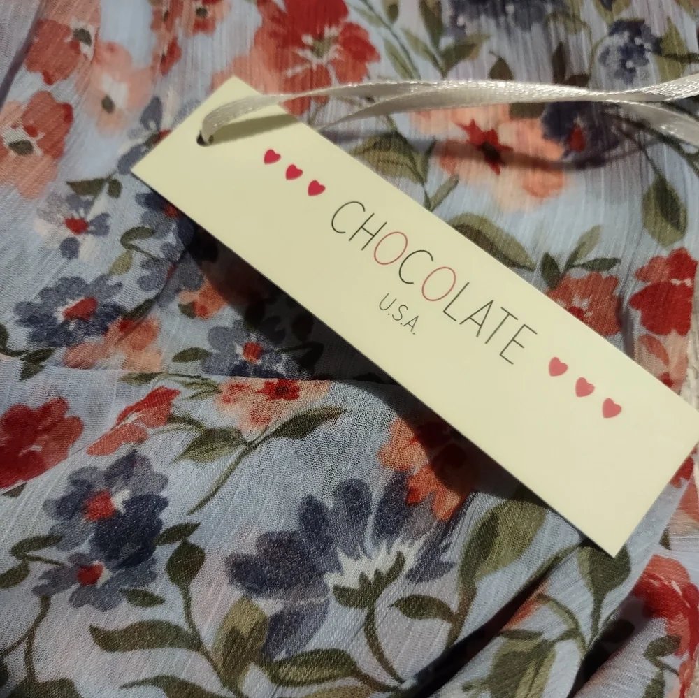 Floral Crisscross Crop Top Size Small - Picture 6 of 8